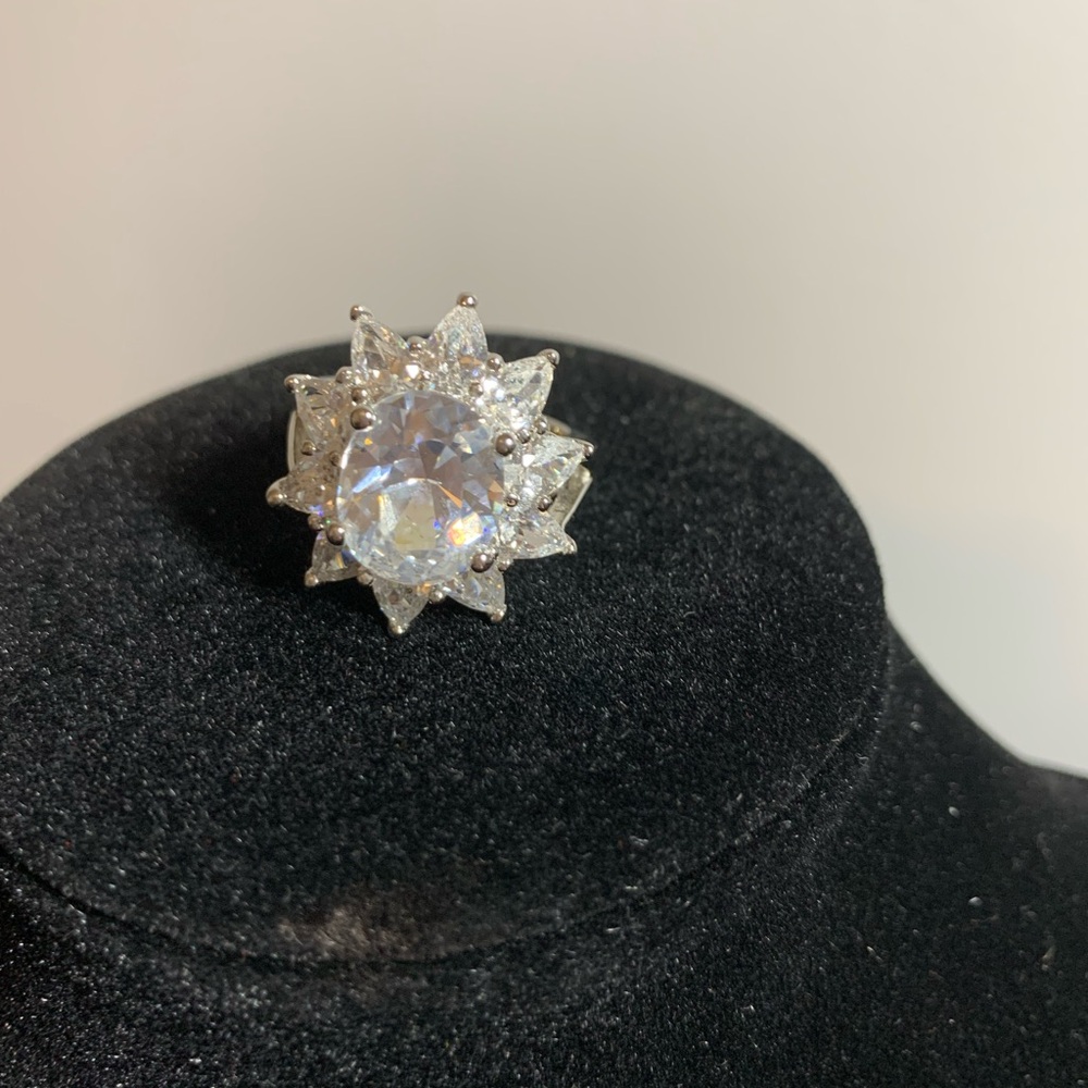 Vintage Silver Starburst Cocktail Ring